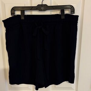 Soho Navy Shorts with decorative tie at waist